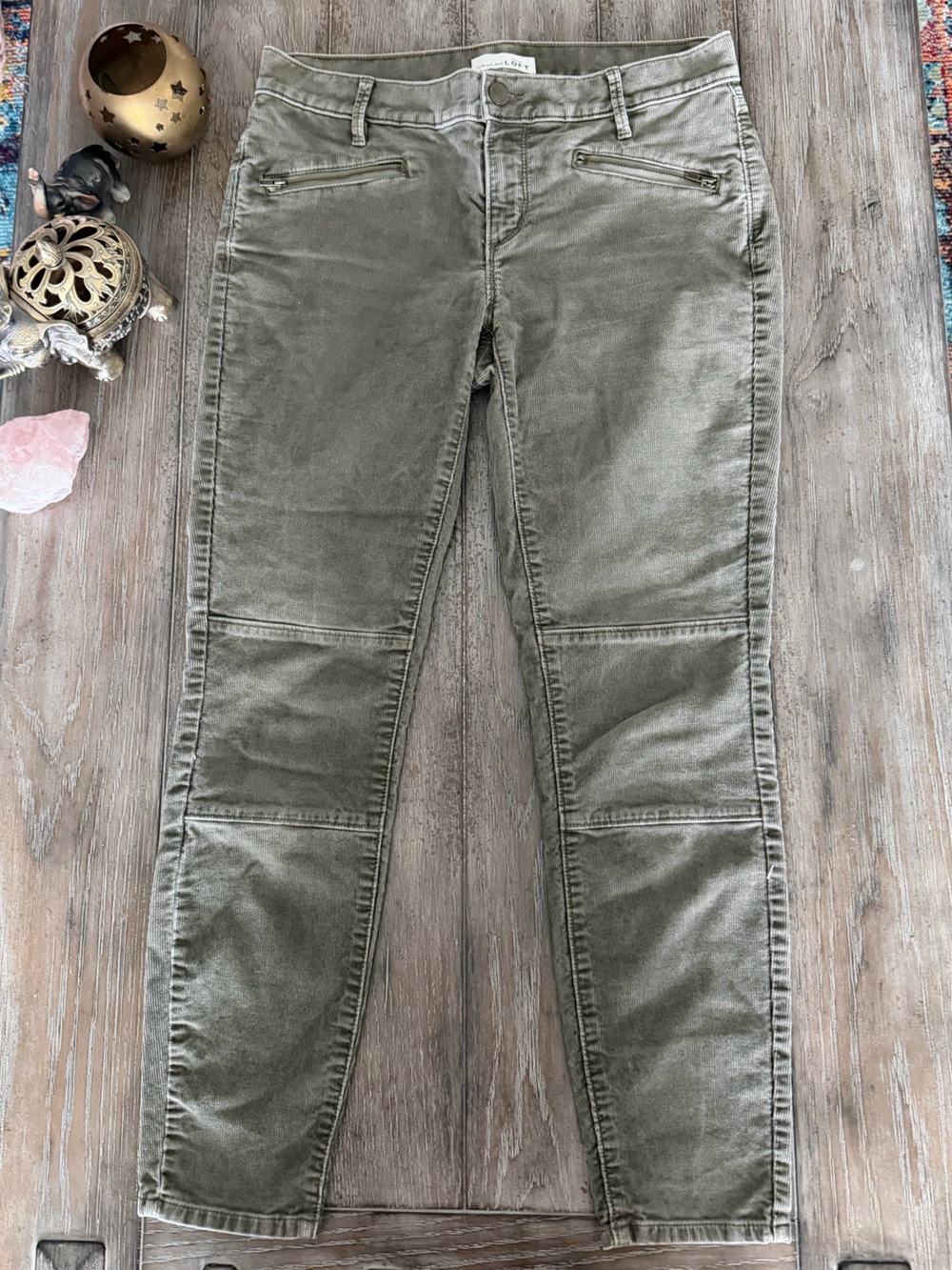 LOFT Modern Skinny Ankle Olive Green Utility Pants